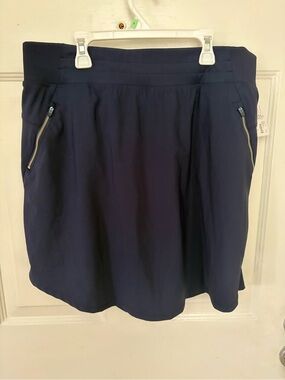Lane Bryant Navy Stretch Skort with Zip Accents 14/16